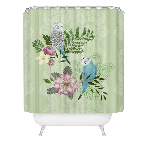 Pimlada Phuapradit Parakeets Shower Curtain