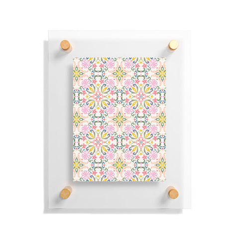 Pimlada Phuapradit Pastel Floral tile Floating Acrylic Print