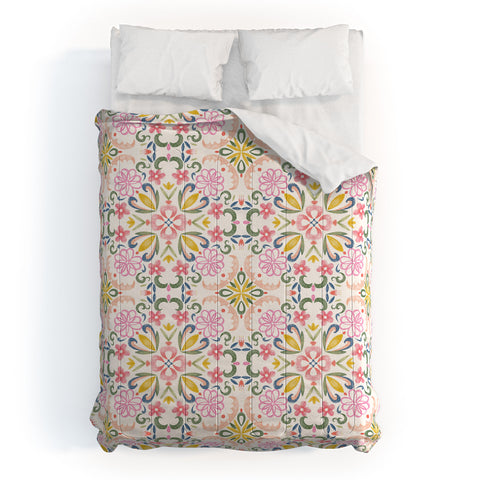 Pimlada Phuapradit Pastel Floral tile Comforter