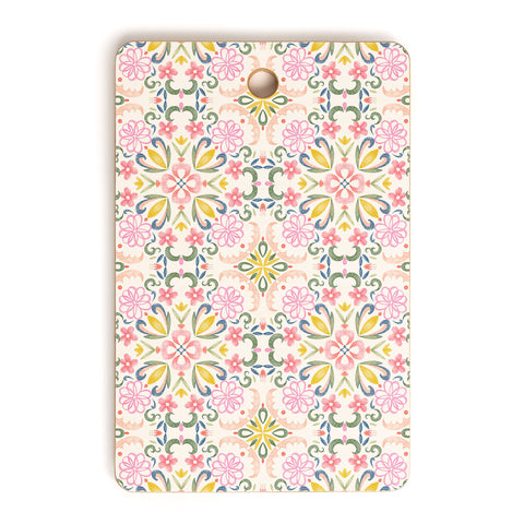 Pimlada Phuapradit Pastel Floral tile Cutting Board Rectangle
