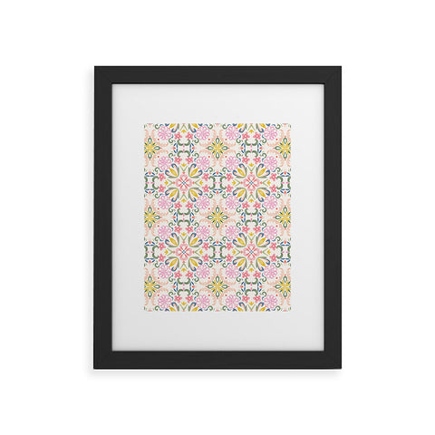 Pimlada Phuapradit Pastel Floral tile Framed Art Print