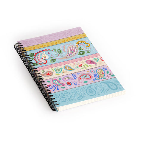 Pimlada Phuapradit Pastel Paisley Stripes Spiral Notebook