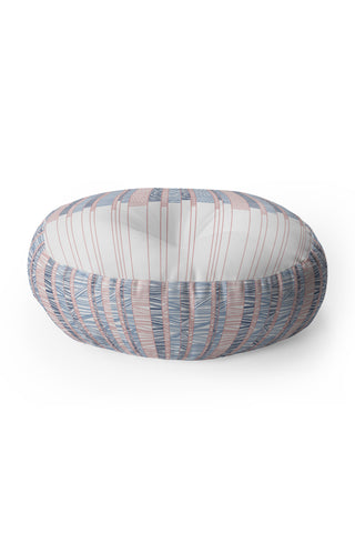 Pimlada Phuapradit Pastel threaded stripes 2 Floor Pillow Round