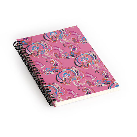Pimlada Phuapradit Pink Paisley Birds Spiral Notebook