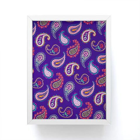 Pimlada Phuapradit Purple Paisleys Framed Mini Art Print
