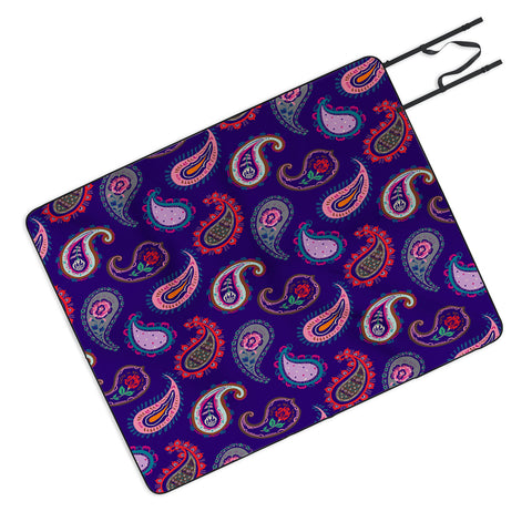 Pimlada Phuapradit Purple Paisleys Picnic Blanket