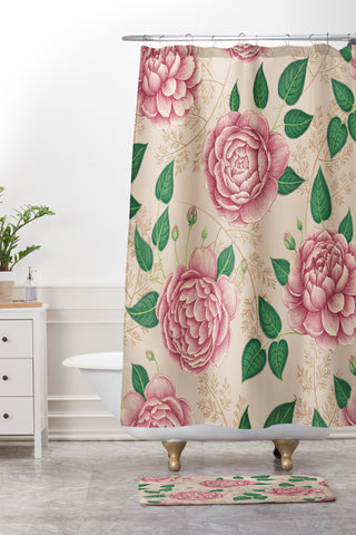 Pimlada Phuapradit Rose and Fern Shower Curtain And Mat