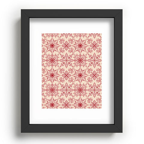 Pimlada Phuapradit Snowflake pattern red Recessed Framing Rectangle