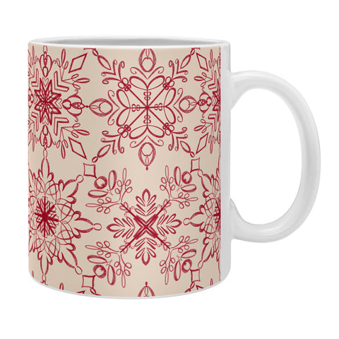 Pimlada Phuapradit Snowflake pattern red Coffee Mug