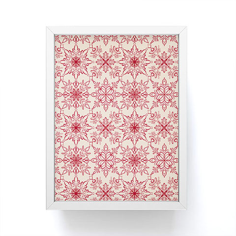 Pimlada Phuapradit Snowflake pattern red Framed Mini Art Print