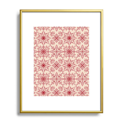Pimlada Phuapradit Snowflake pattern red Metal Framed Art Print