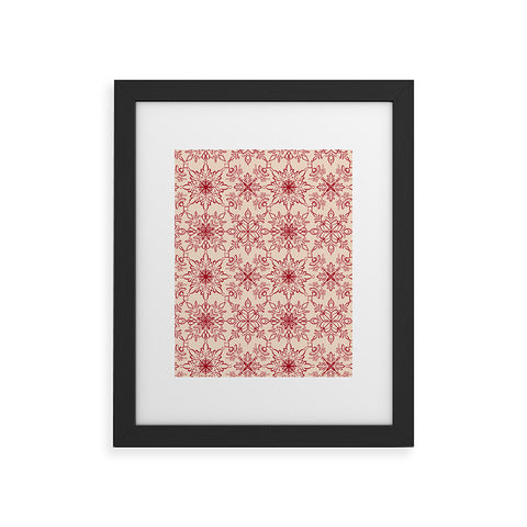 Pimlada Phuapradit Snowflake pattern red Framed Art Print