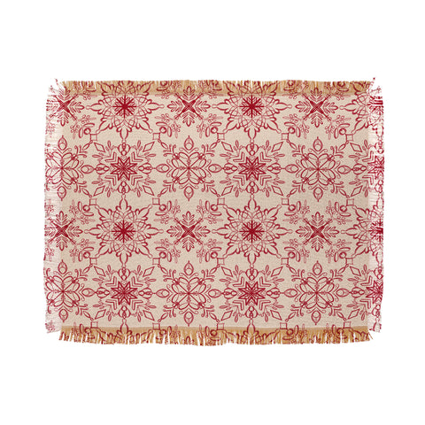 Pimlada Phuapradit Snowflake pattern red Throw Blanket