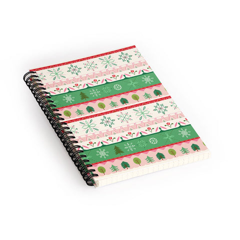 Pimlada Phuapradit snowflake stripes Spiral Notebook