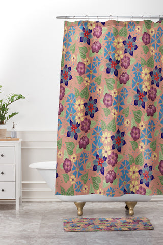 Pimlada Phuapradit Starry Floral Shower Curtain And Mat