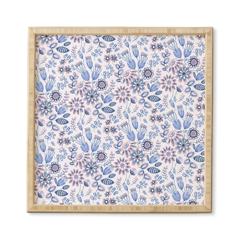 Pimlada Phuapradit Summer Floral Blue 1 Framed Wall Art