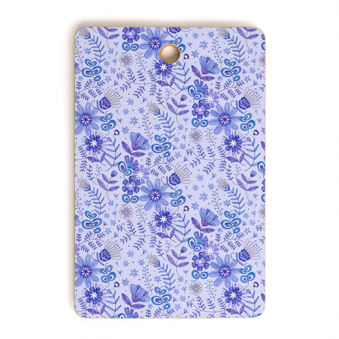 Pimlada Phuapradit Summer Floral Blue 2 Cutting Board Rectangle