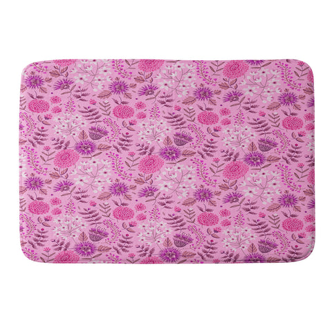 Pimlada Phuapradit Summer Floral Pink 2 Memory Foam Bath Mat
