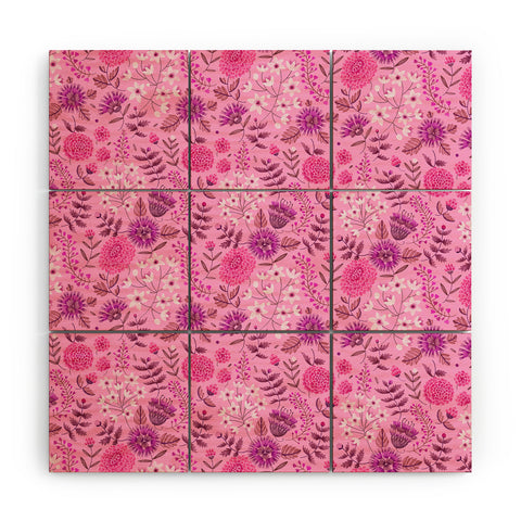 Pimlada Phuapradit Summer Floral Pink 2 Wood Wall Mural