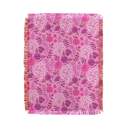 Pimlada Phuapradit Summer Floral Pink 2 Throw Blanket
