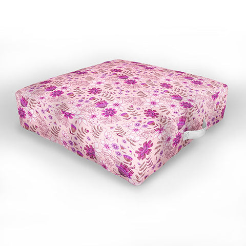 Pimlada Phuapradit Summer Floral Pink 3 Outdoor Floor Cushion