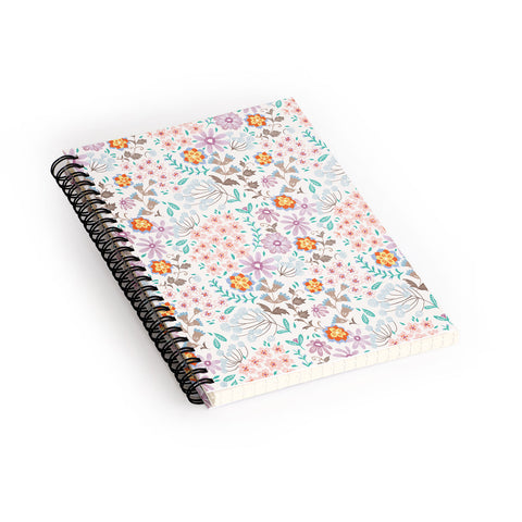Pimlada Phuapradit Tiny Floral Pastel Spiral Notebook