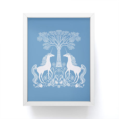 Pimlada Phuapradit Unicorn Forest Blue Framed Mini Art Print
