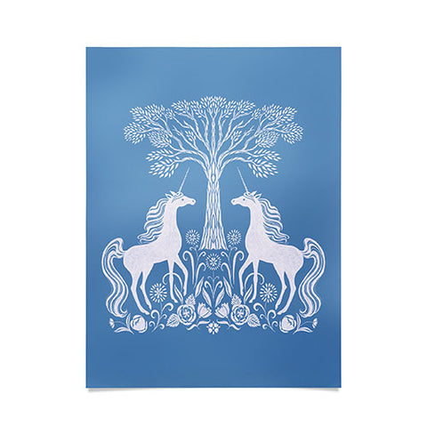 Pimlada Phuapradit Unicorn Forest Blue Poster