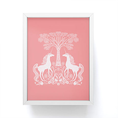 Pimlada Phuapradit Unicorn Forest Coral Framed Mini Art Print
