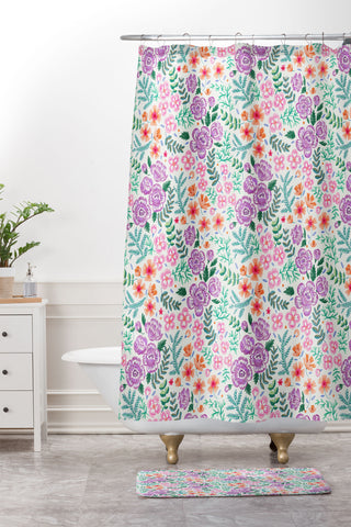 Pimlada Phuapradit Violet Rose Shower Curtain And Mat