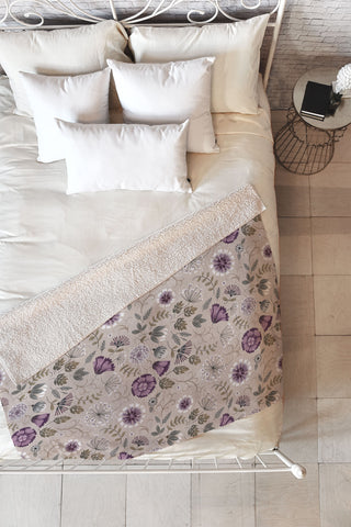 Pimlada Phuapradit Violet Vine Fleece Throw Blanket