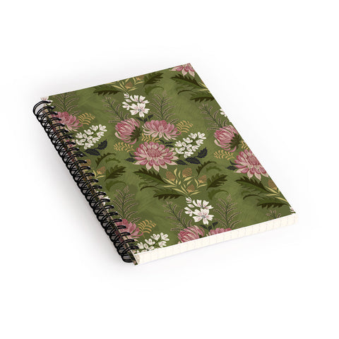 Pimlada Phuapradit Wildflowers Olive green Spiral Notebook