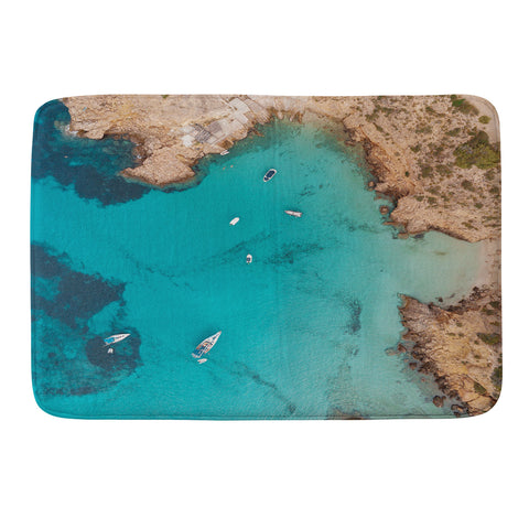 Pita Studios Aerial Ibiza Coast Memory Foam Bath Mat