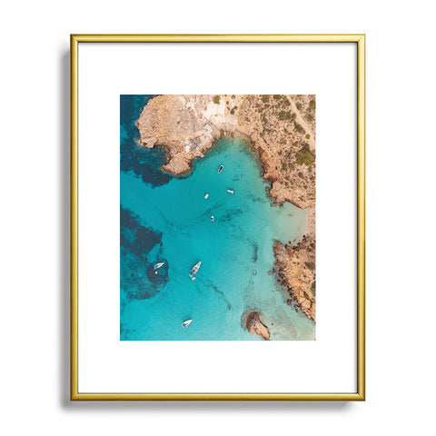 Pita Studios Aerial Ibiza Coast Metal Framed Art Print