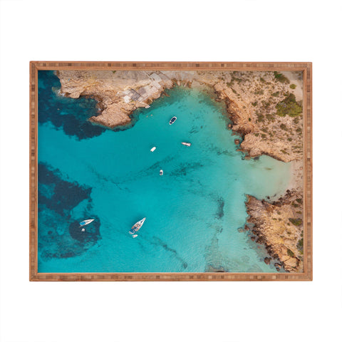 Pita Studios Aerial Ibiza Coast Rectangular Tray
