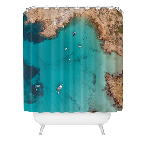 Pita Studios Aerial Ibiza Coast Shower Curtain