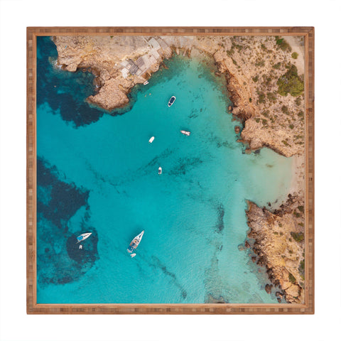 Pita Studios Aerial Ibiza Coast Square Tray