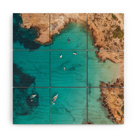 Pita Studios Aerial Ibiza Coast Wood Wall Mural