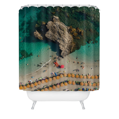 Pita Studios Coastline of Monterosso beach Shower Curtain