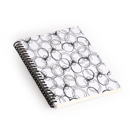 Rachael Taylor Circles White Black Spiral Notebook