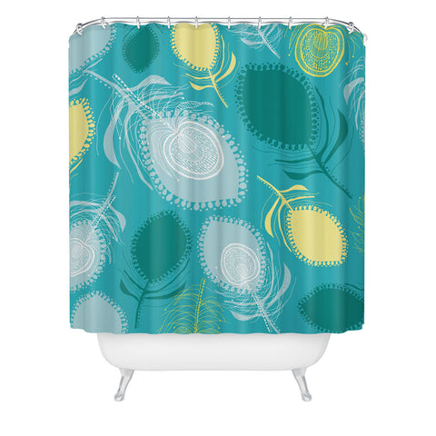 Rachael Taylor Electric Feather Shapes Shower Curtain