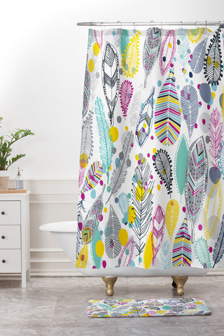Rachael Taylor Feather Trail Shower Curtain And Mat