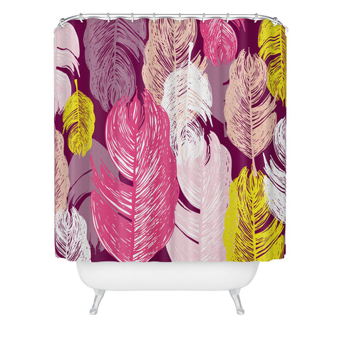 Rachael Taylor Funky Feathers Shower Curtain