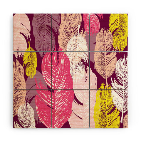 Rachael Taylor Funky Feathers Wood Wall Mural