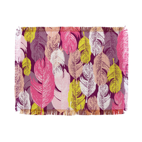 Rachael Taylor Funky Feathers Throw Blanket