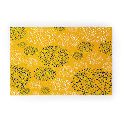 Rachael Taylor Lattice Trail Mustard and Storm Welcome Mat