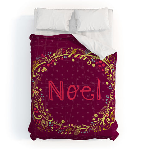 Rachael Taylor Noel Wreath Purple Duvet Cover