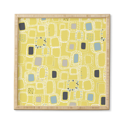 Rachael Taylor Shapes And Squares Green Framed Wall Art