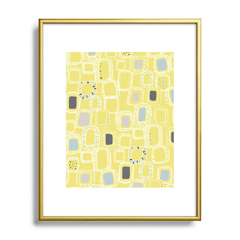 Rachael Taylor Shapes And Squares Green Metal Framed Art Print