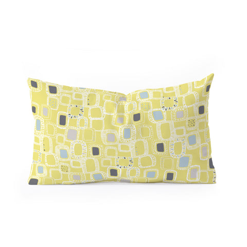 Rachael Taylor Shapes And Squares Green Oblong Throw Pillow